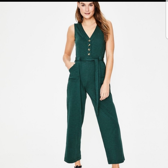 Boden Pants - Boden Bryony Jumpsuit in Woodland Green